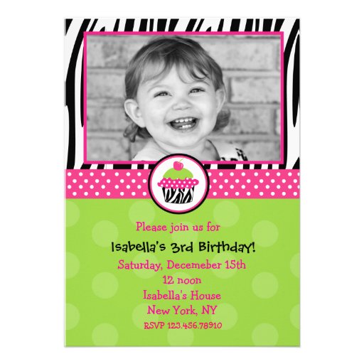 Cupcake Birthday Invitations with Photo