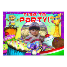 Cupcake Birthday Invite with "The GiggleBellies"