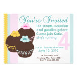 Cupcake Birthday Party Custom Invitation