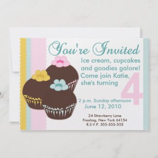 Cupcake Birthday Party invitation