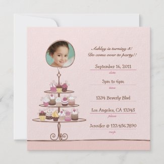 Cupcake Birthday Party Invitation invitation