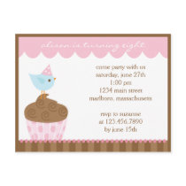 Cupcake Birthday Party Invitation postcards by EverAfter Cupcake Birthday Party Invitation postcards