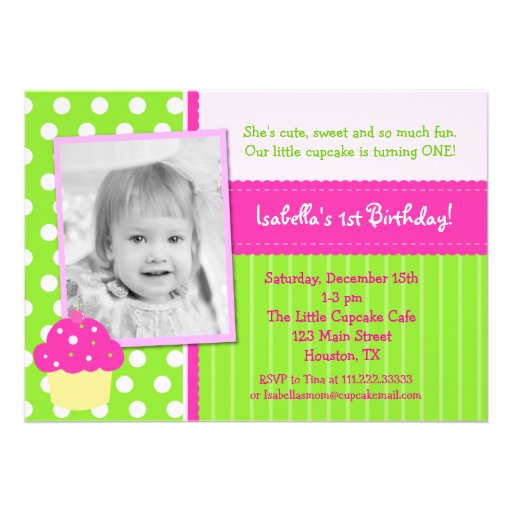 Cupcake Birthday Party invitations