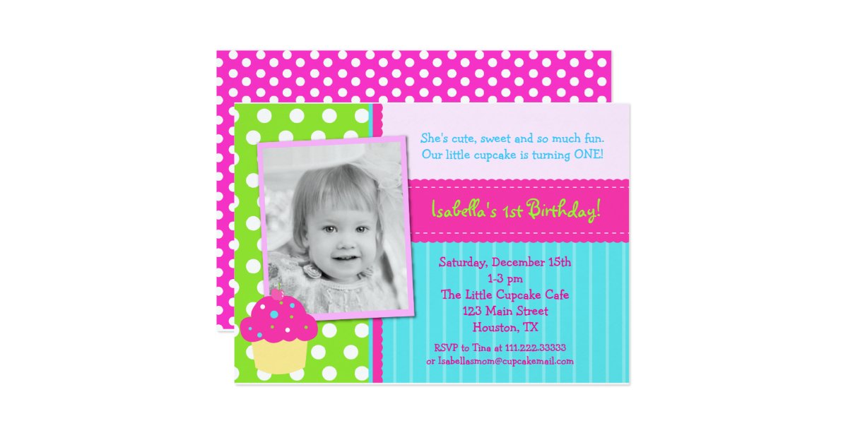 Cupcake Birthday Party Invitations | Zazzle