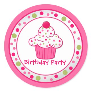 Cupcake Birthday Party Sticker sticker