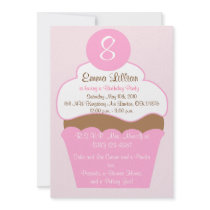 cupcake birthday partyt  invitation cute fun yummy
