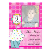 Cupcake Birthday Personalized Invite