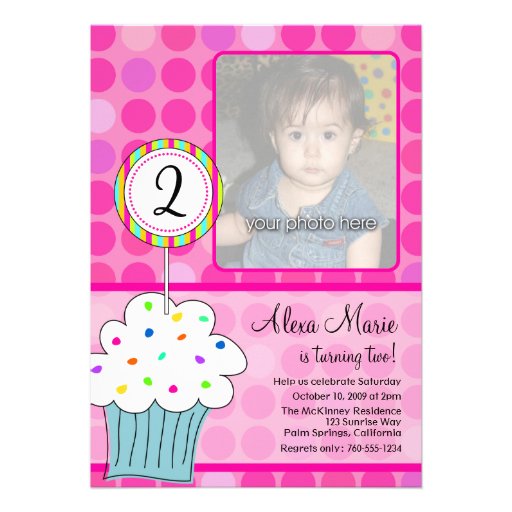 Cupcake Birthday Personalized Invite