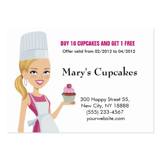 Cupcake Biz Card Blonde version 1 Business Card (front side)