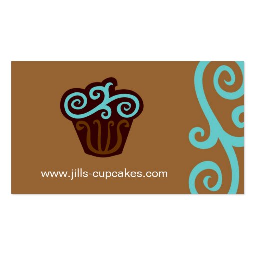 Cupcake Business Card (blue) (back side)