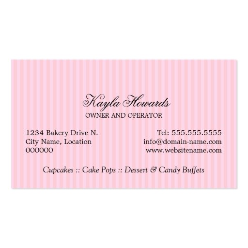 Cupcake Business Cards (back side)