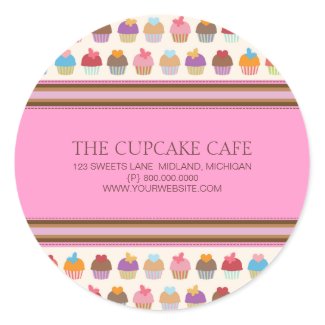 Business Stickers on Cupcake Cafe   Bakery Business Stickers By Noteworthy