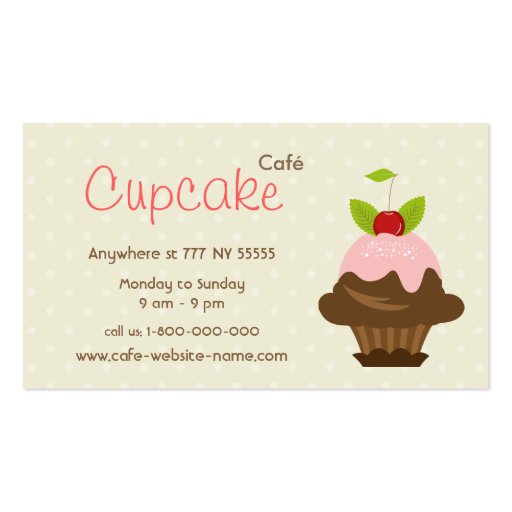 Cupcake Cafe Business Card