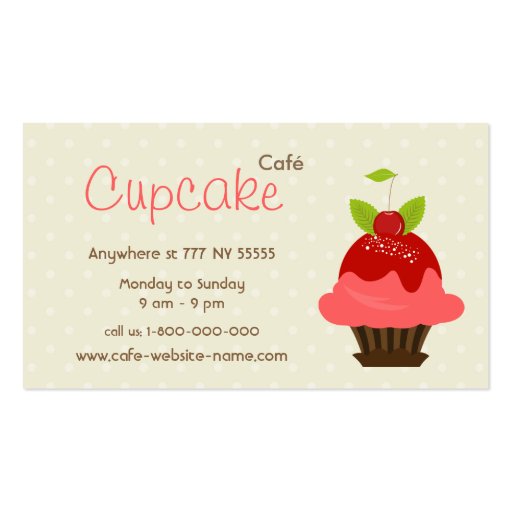 Cupcake Cafe Business Card (front side)