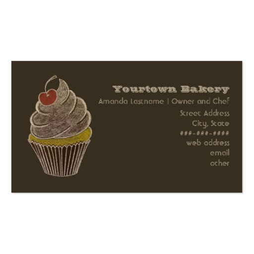 Cupcake Chalkboard Drawing Business Card (front side)
