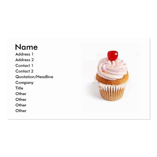 Cupcake Cherry Business Card (front side)