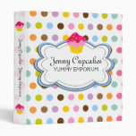 Cupcake Cloud and Colorful Dots Recipe Binder