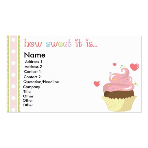 Cupcake Contact Card Business Card Templates