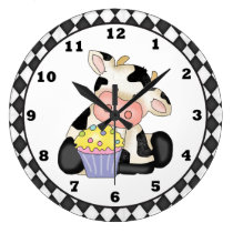 Cupcake cow clock at Zazzle
