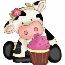 Cupcake Cow Sculpture Photo Cutouts