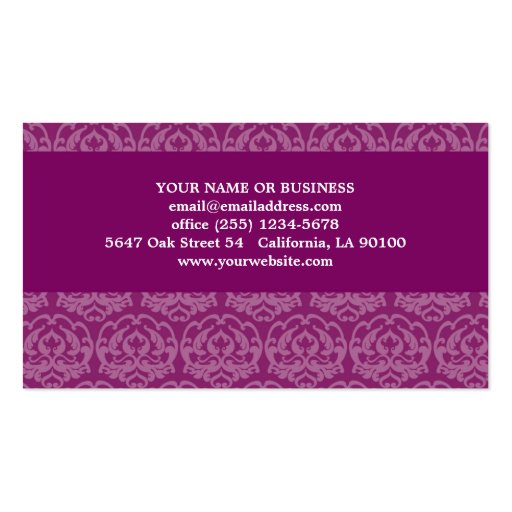 Cupcake Damask Business Card (back side)