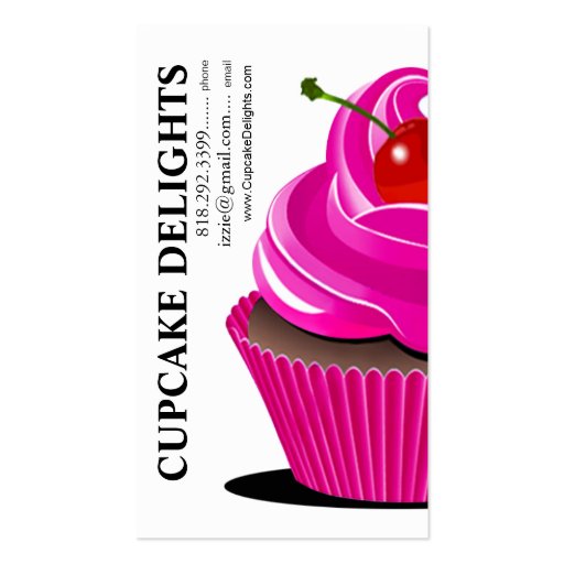 Cupcake Delights - Confections Desserts Pastries Business Card Template (front side)