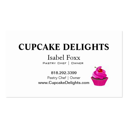 Cupcake Delights - Confections Desserts Pastries Business Card Template (back side)