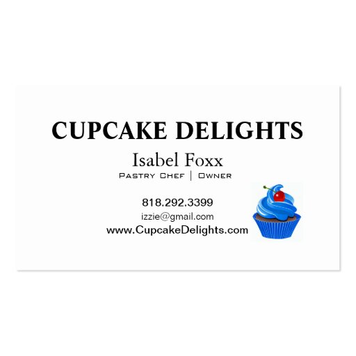 Cupcake Delights - Confections Desserts Pastries Business Card (back side)