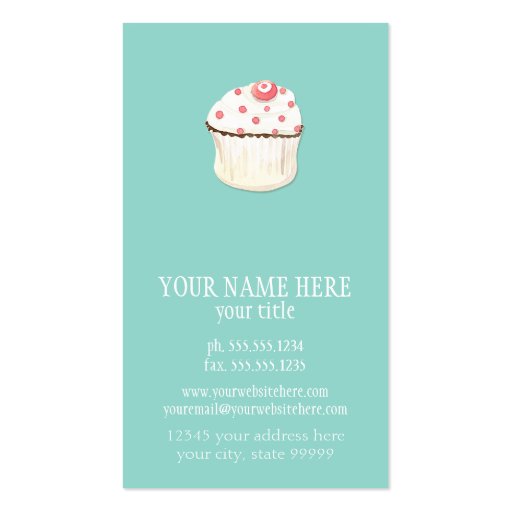 Cupcake Dessert Baking Bakery Business Package Business Card Template (back side)