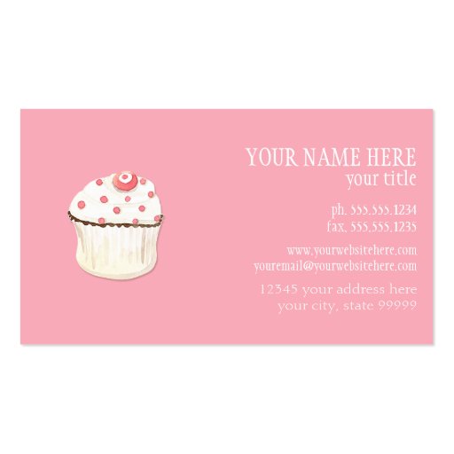 Cupcake Dessert Baking Bakery Business Package Business Card (back side)