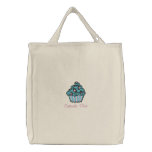 cupcake diva leopard print cupcake design embroidered tote bags