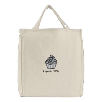 cupcake diva leopard print cupcake design canvas bag Zazzle_embroideredbag