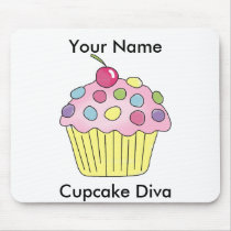 Cupcake Diva Mousepad by gingerbreadjamco Cupcake Diva Mousepad
