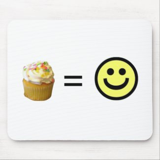 Cupcake Equals Happiness mousepad