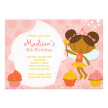 Cupcake Fairy  Birthday Party Invitation