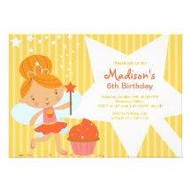 Cupcake Fairy  Birthday Party Invitation