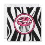Cupcake Fashion Invitation - Zebra Print / Pink Cupcake Fashion Invitation - Zebra Print / Pink