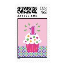 Cupcake First Birthday Postage
