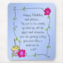 Cupcake Floral Border Frame Mouse Pad Blue