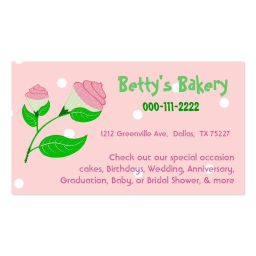 Cupcake Flower Business Card & Coupon
