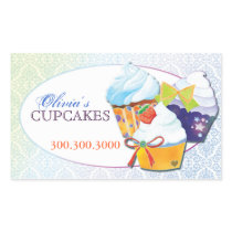 Cupcake Frenzy Damask Pattern Business Stickers stickers