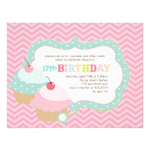 Cupcake Fun Colorful Birthday Party Personalized Invitations