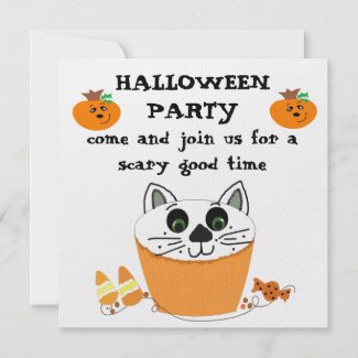 Cupcake Halloween Party Invitation invitation