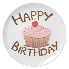 Cupcake Happy Birthday Plates