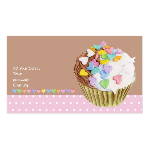 Cupcake Hearts Business Card (back side)