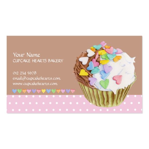 Cupcake Hearts Business Card (front side)