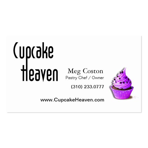 "Cupcake Heaven" - Confections Desserts Pastries Business Card Templates (back side)