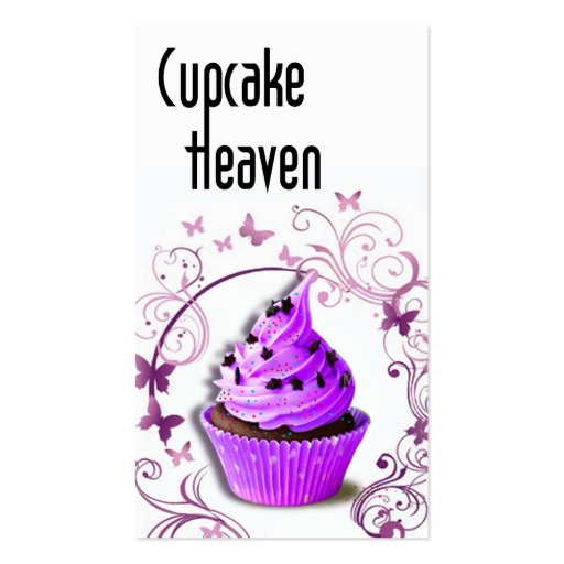 "Cupcake Heaven" - Confections Desserts Pastries Business Card Templates (front side)