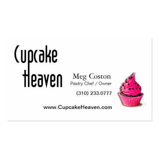 "Cupcake Heaven" - Confections Desserts Pastries Business Cards (back side)