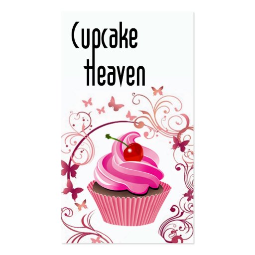 "Cupcake Heaven" - Confections Desserts Pastries Business Card Template (front side)